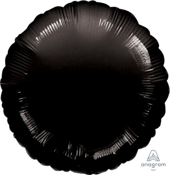 BLACK CIRCLE FOIL BALLOON - 43CM