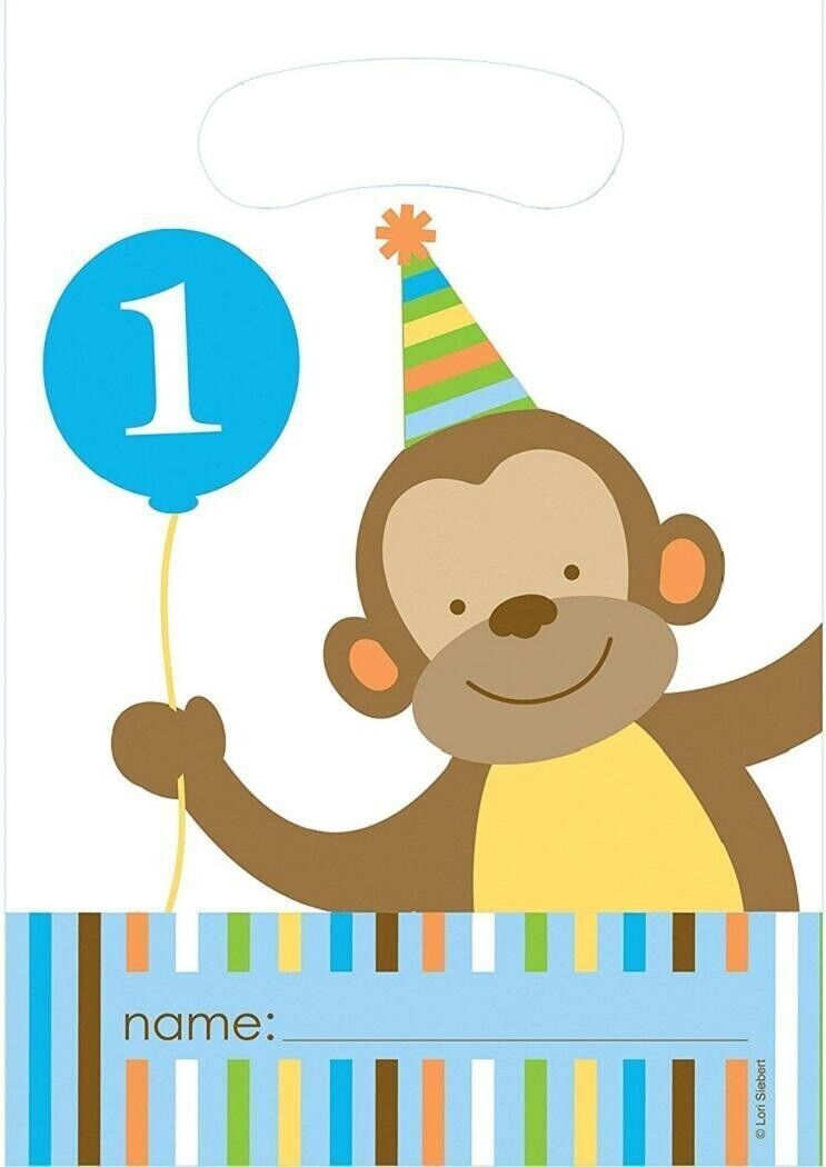 SWEET AT ONE BOY 1ST BIRTHDAY LOOT BAGS - PACK OF 8