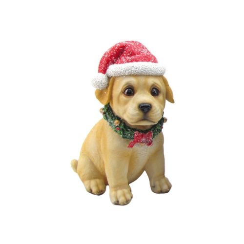 DOG WITH SANTA HAT AND NECK TIE - BLACK FRENCHIE, GOLDEN LABRADOR, PUG