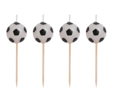 SOCCER BALLS BIRTHDAY CANDLE SET - 4 PACK