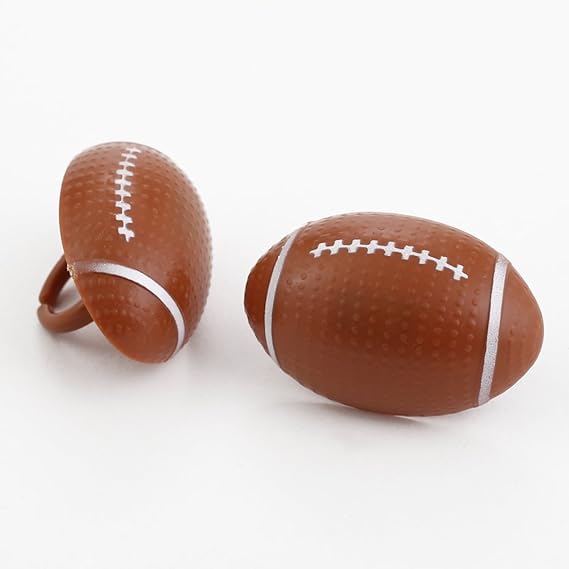 FOOTBALL CUPCAKE RINGS - PACK OF 12