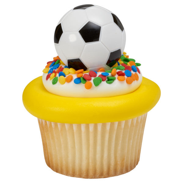 SOCCER CUPCAKE RINGS - PACK OF 12