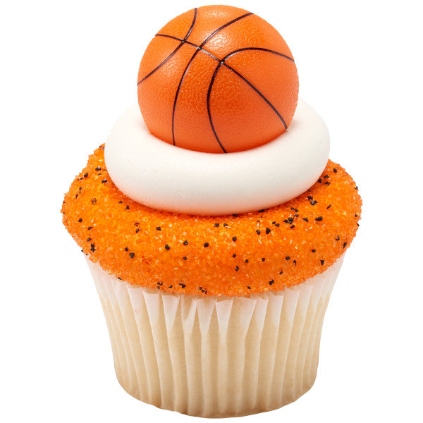 BASKETBALL CUPCAKE RINGS - PACK OF 12