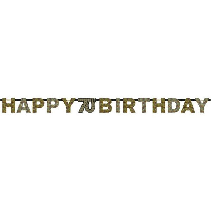 SPARKLING CELEBRATORY 70TH PRISM LETTERS BANNER