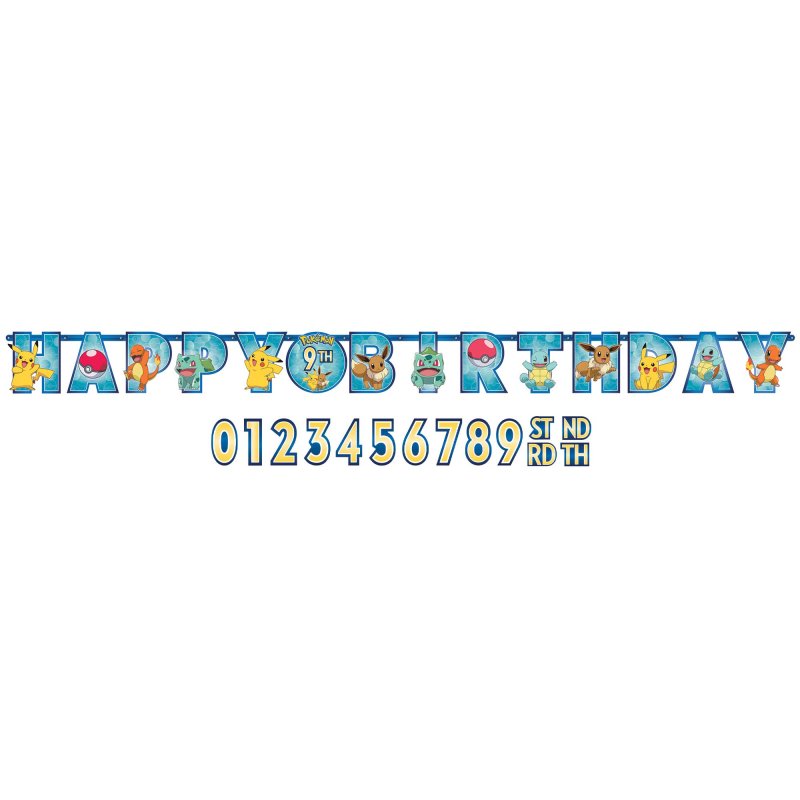 POKEMON ADD AN AGE BIRTHDAY JUMBO LETTER BANNER KIT