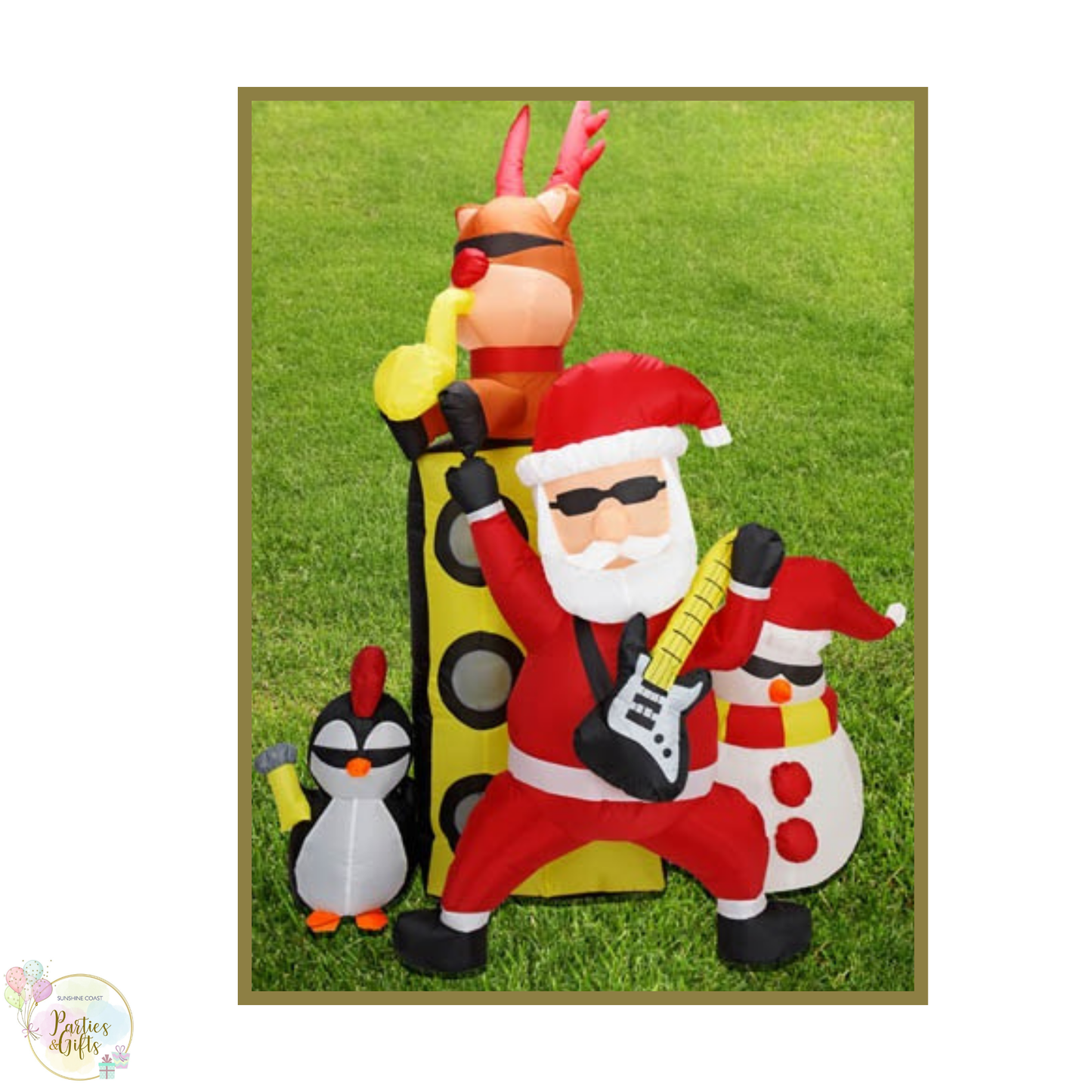 CHRISTMAS INFLATABLE SANTA ROCK GUITAR 210CM