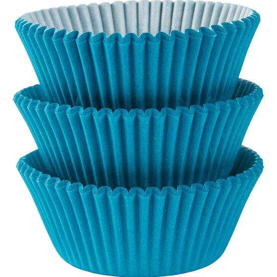 CARIBBEAN BLUE CUPCAKE BAKING CUPS - PACK OF 75