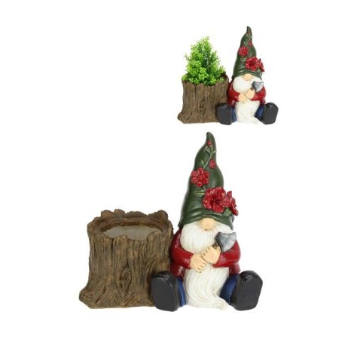 GNOME WITH TREE AND FLOWER POT