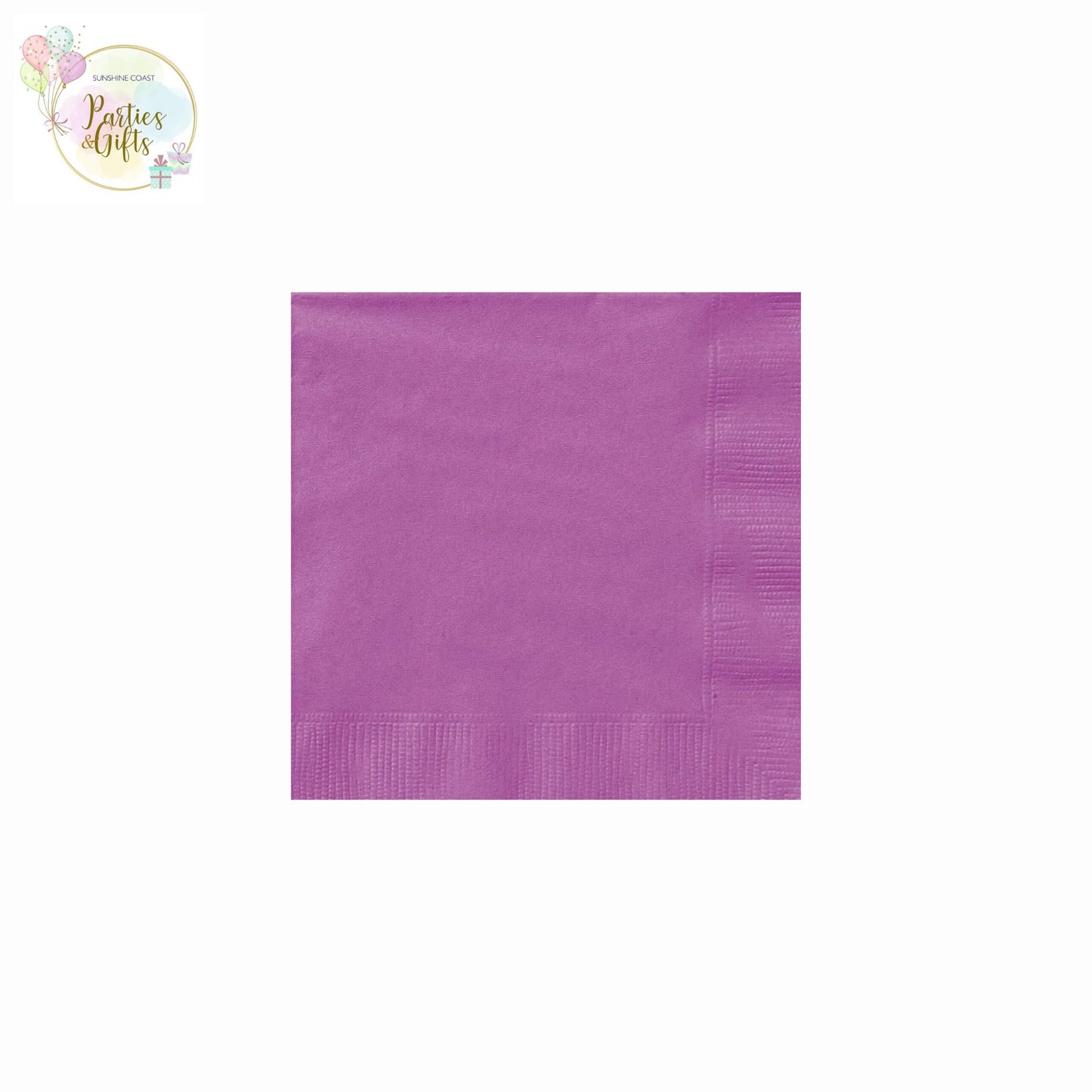 PRETTY PURPLE BEVERAGE NAPKINS - PACK OF 20