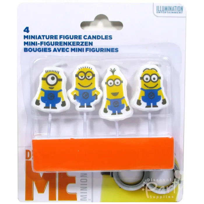 DESPICABLE ME MINATURE BIRTHDAY CANDLE SET - PACK OF 4