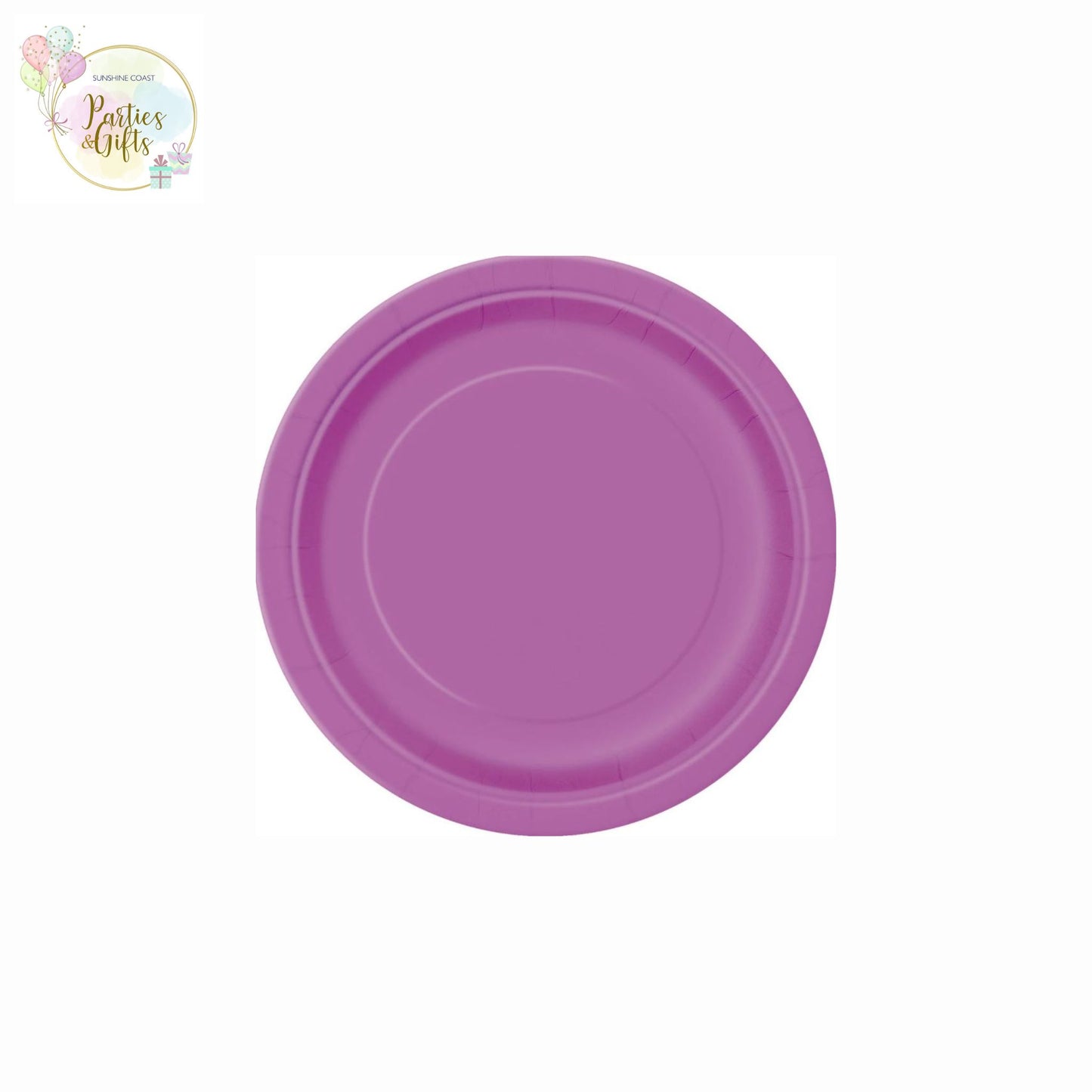 PRETTY PURPLE PAPER PLATES 23CM ROUND - PACK OF 8