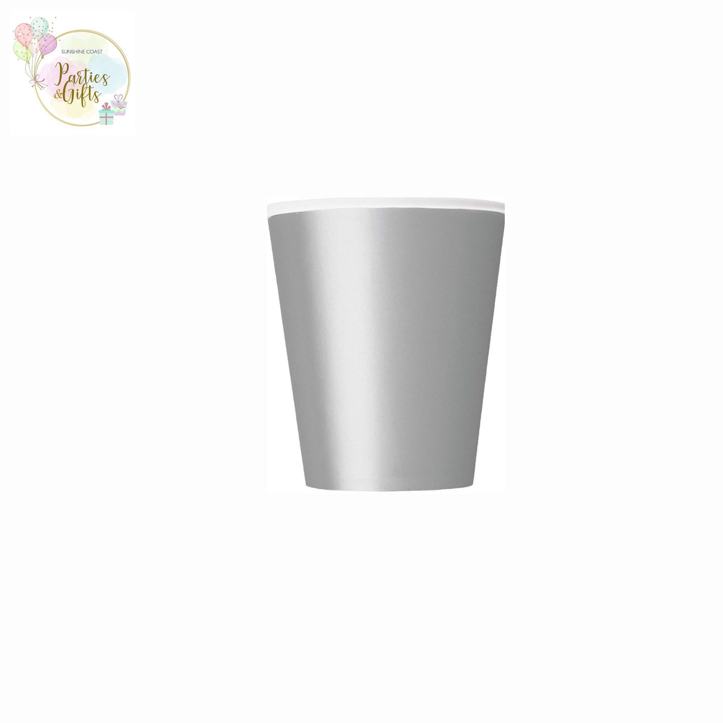 SILVER 270ML PAPER CUPS - PACK OF 8