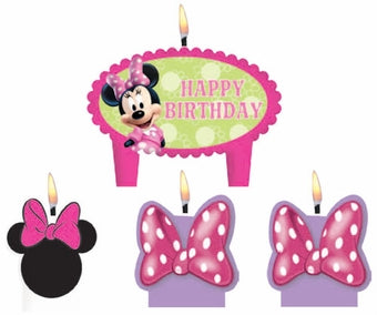 MINNIE MOUSE BOW-TIQUE BIRTHDAY CANDLE SET - PACK OF 4