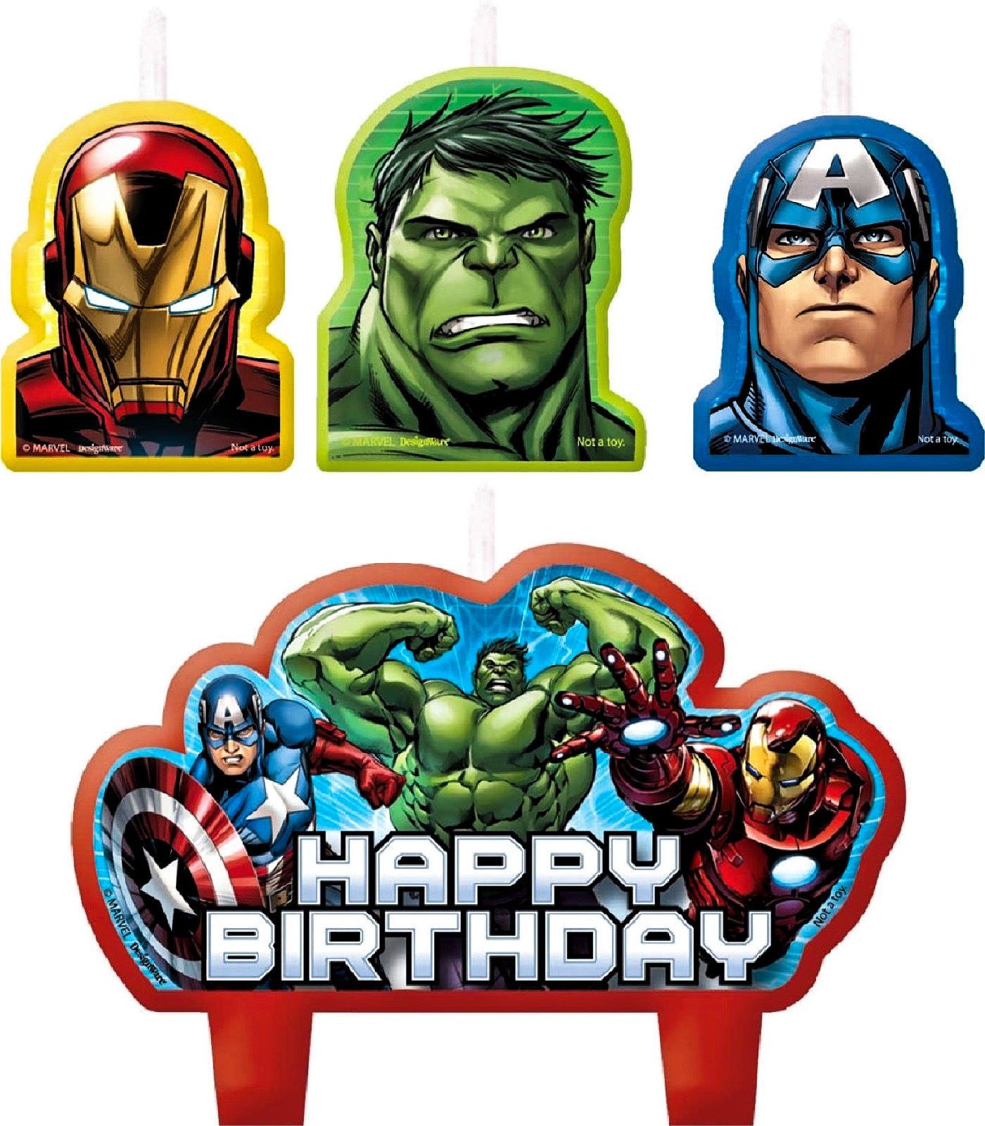 MARVEL AVENGERS ASSEMBLE BIRTHDAY CANDLE SET - PACK OF 4