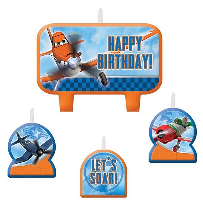 DISNEY PLANES BIRTHDAY CANDLE SET - PACK OF 4