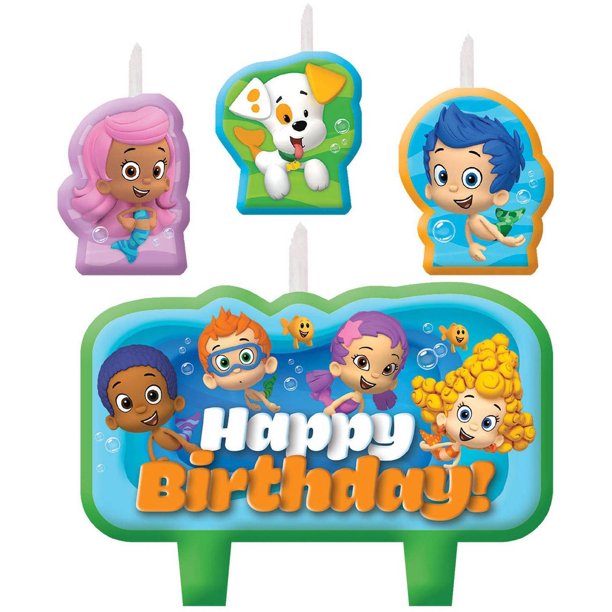 BUBBLE GUPPIES BIRTHDAY CANDLE SET - PACK OF 4