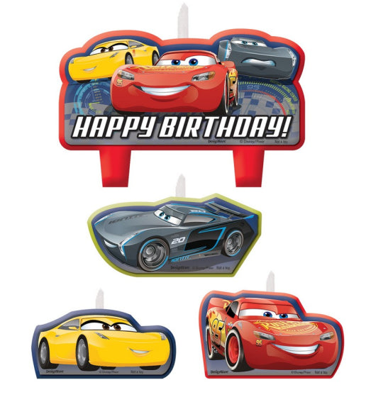 DISNEY CARS BIRTHDAY CANDLE SET - PACK OF 4