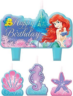 THE LITTLE MERMAID BIRTHDAY CANDLE SET - PACK OF 4