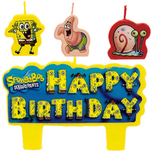 SPONGEBOB SQUAREPANTS BIRTHDAY CANDLE SET - PACK OF 4