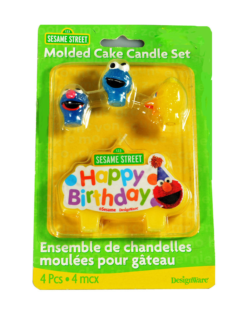 SESAME STREET MOLDED BIRTHDAY CANDLE SET - PACK OF 4