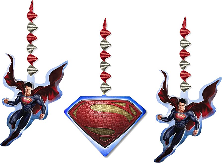 SUPERMAN 3 HANGING DECORATIONS - 3 PACK