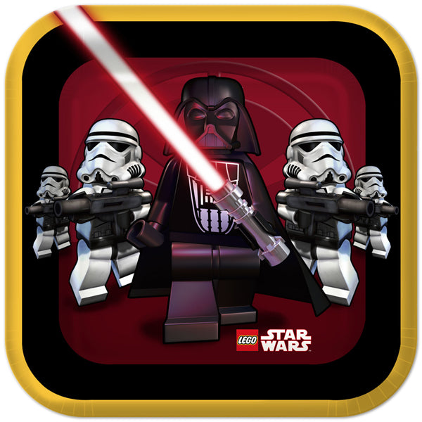 LEGO STAR WARS SQUARE PAPER PLATES 23.49CM - PACK OF 8