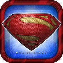 SUPERMAN SQUARE PAPER PLATES 23.49CM - PACK OF 8