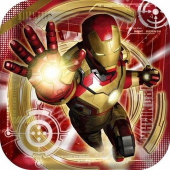 IRON MAN 3 SQUARE PAPER PLATES 23.49CM - PACK OF 8