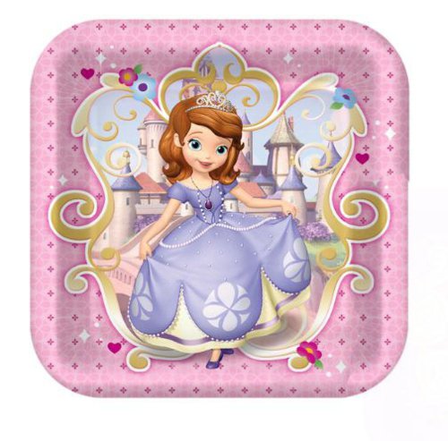 DISNEY SOFIA THE FIRST SQUARE PAPER PLATES 23.49CM - PACK OF 8
