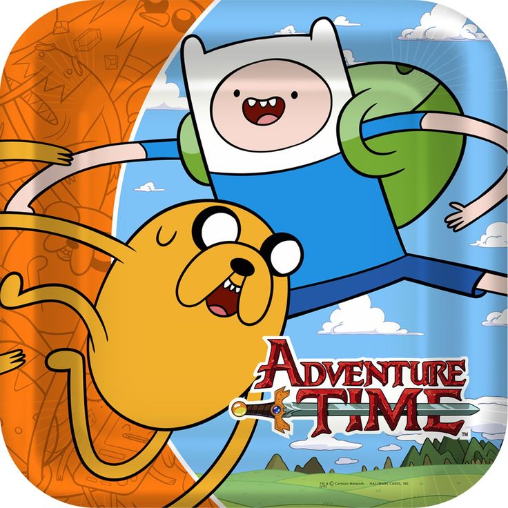 ADVENTURE TIME SQUARE PAPER PLATES 23.49CM - PACK OF 8