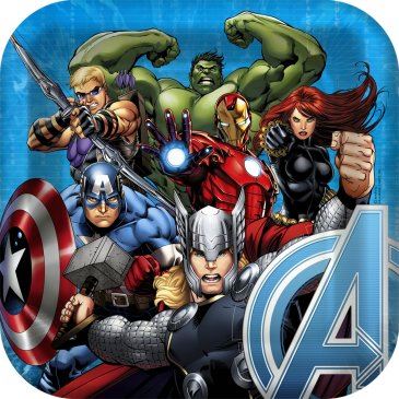 MARVEL AVENGERS ASSEMBLE SQUARE PAPER PLATES 23.49CM - PACK OF 8