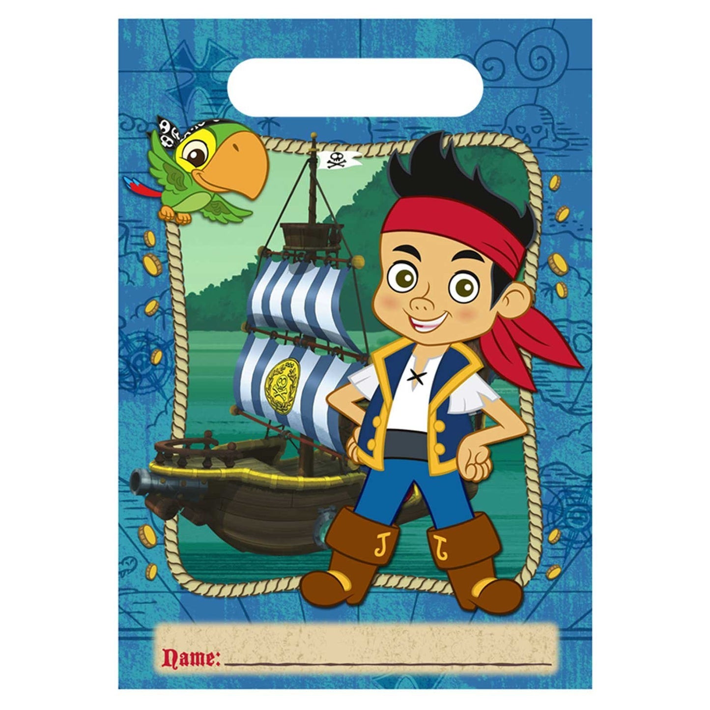 JAKE AND THE NEVER LAND PIRATES LOOT BAGS - PACK OF 8