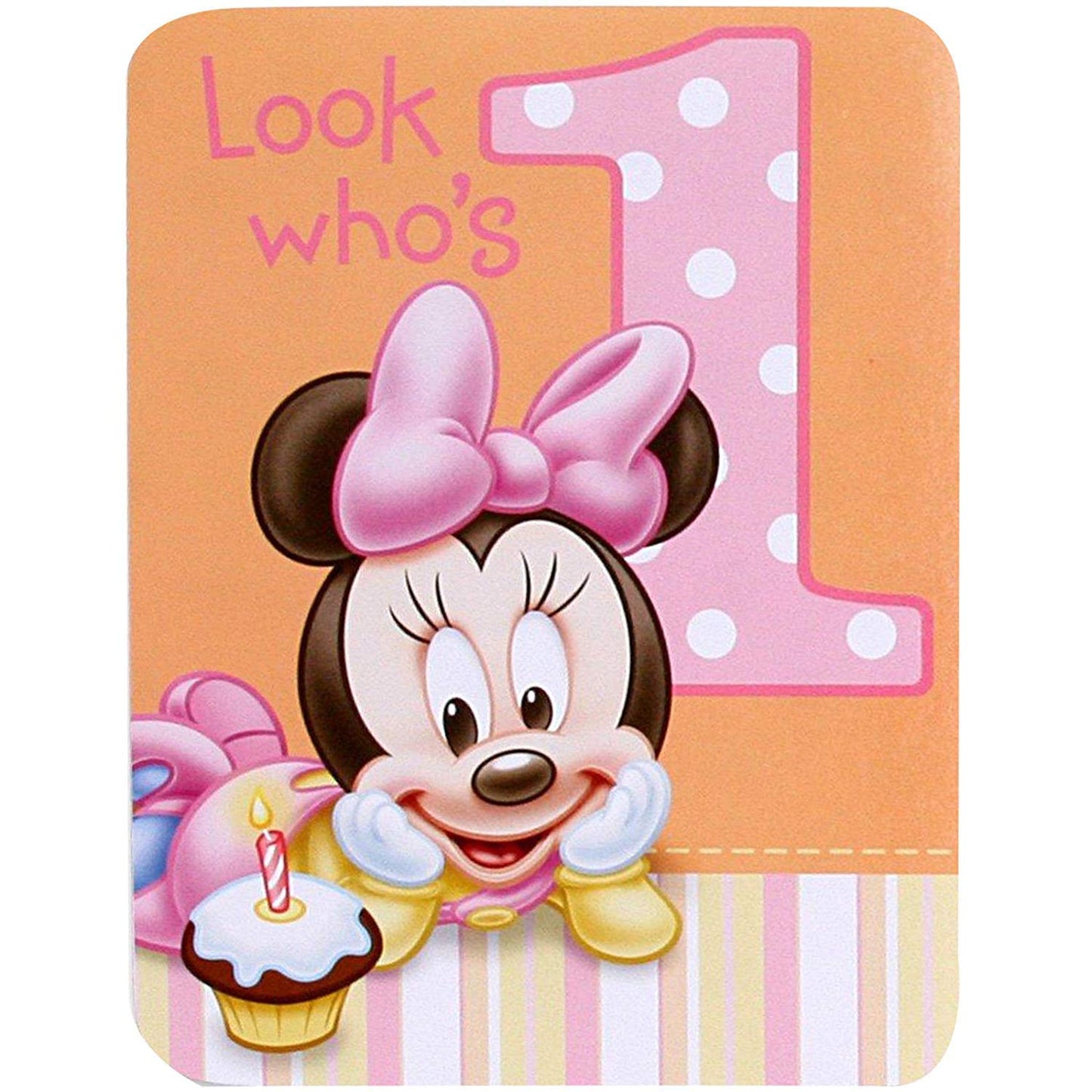 MINNIE MOUSE 1ST BIRTHDAY INVITATION SET - PACK OF 8