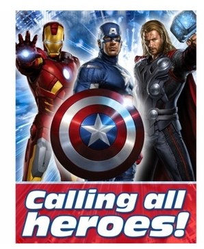 MARVEL AVENGERS INVITATION SET - PACK OF 8