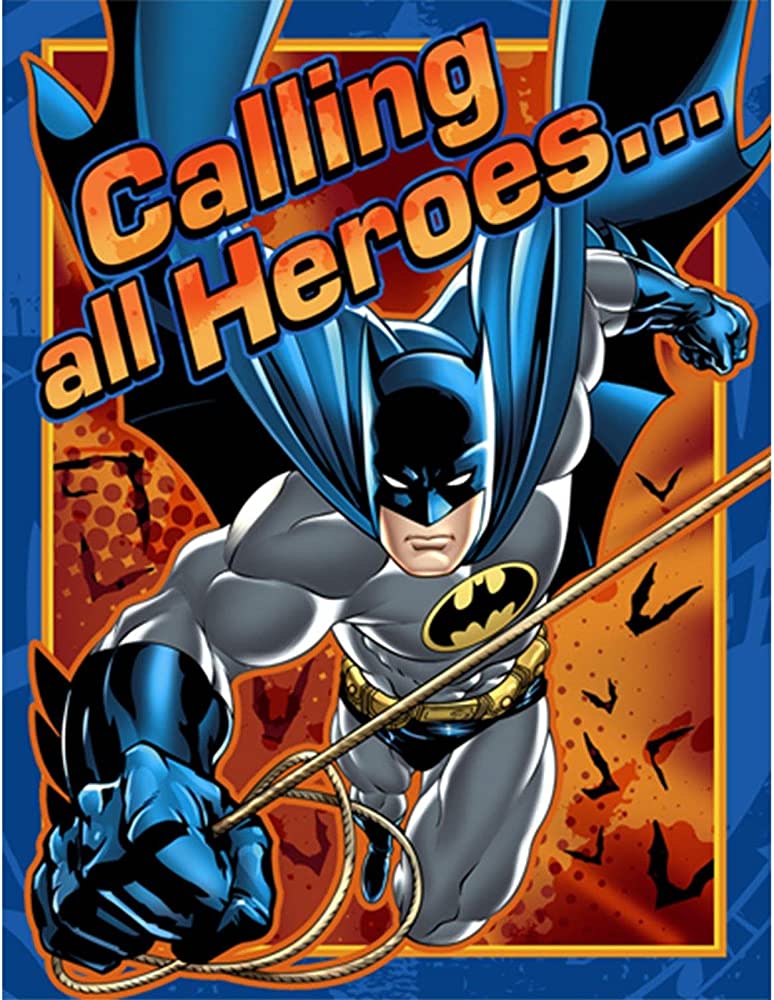 BATMAN HEROES & VILLAINS INVITATION SET - PACK OF 8