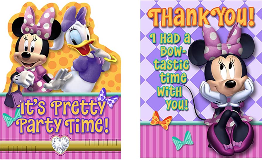 MINNIE MOUSE DREAM PARTY INVITATION SET - PACK OF 8