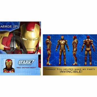 IRON MAN 3 INVITATION SET - PACK OF 8