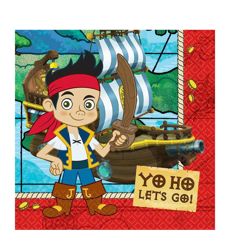 JAKE AND THE NEVER LAND PIRATES LUNCH NAPKINS - PACK OF 16