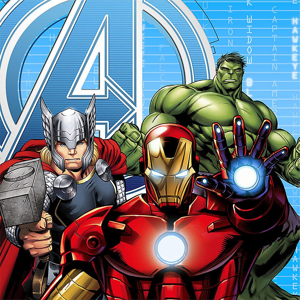 MARVEL AVENGERS ASSEMBLE LUNCH NAPKINS - PACK OF 16