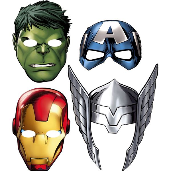 MARVEL AVENGERS PAPER MASKS - 8 PACK