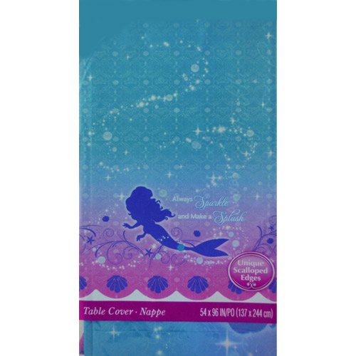 DISNEY LITTLE MERMAID SPARKLE PLASTIC TABLECOVER 137CM x 244CM
