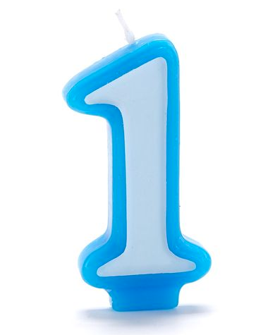 BLUE 1ST BIRTHDAY CANDLE