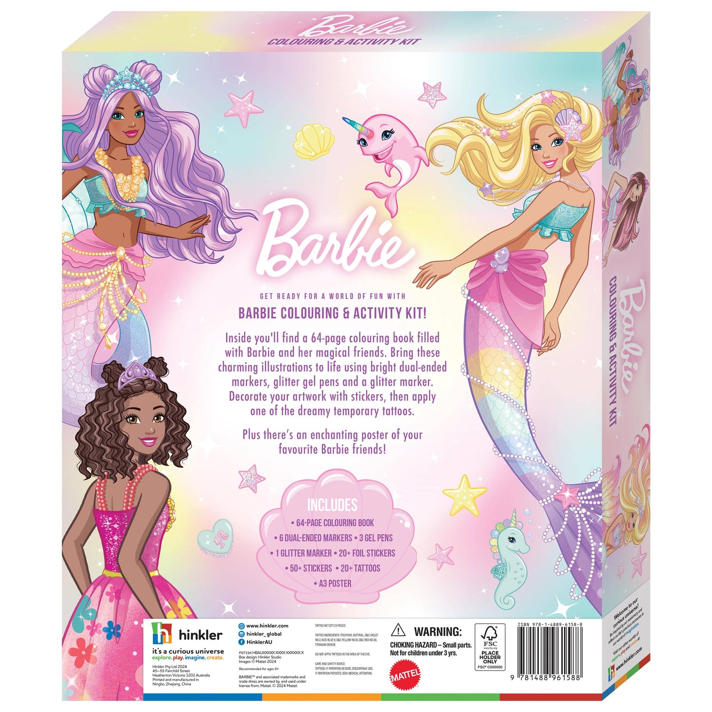 HINKLER KALEIDOSCOPE BARBIE COLOURING & ACTIVITY KIT