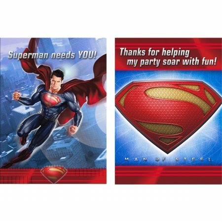 SUPERMAN INVITATION SET - PACK OF 8