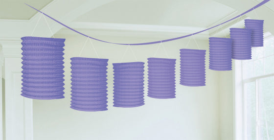 NEW PURPLE PAPER LANTERN GARLAND - 3.65M
