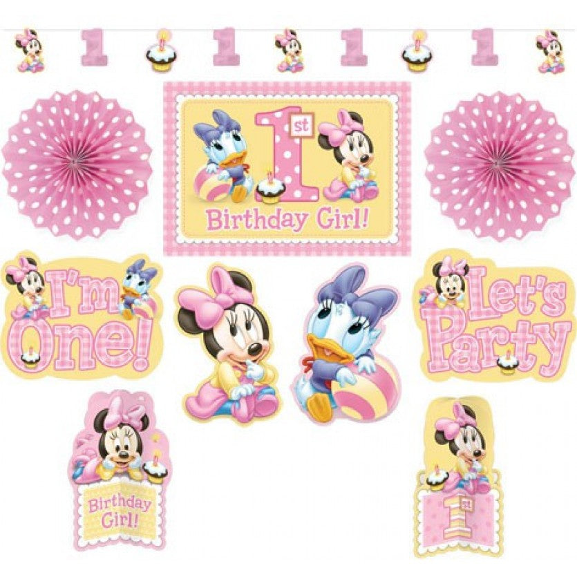 MINNIE MOUSE 1ST BIRTHDAY ROOM DECORATING KIT