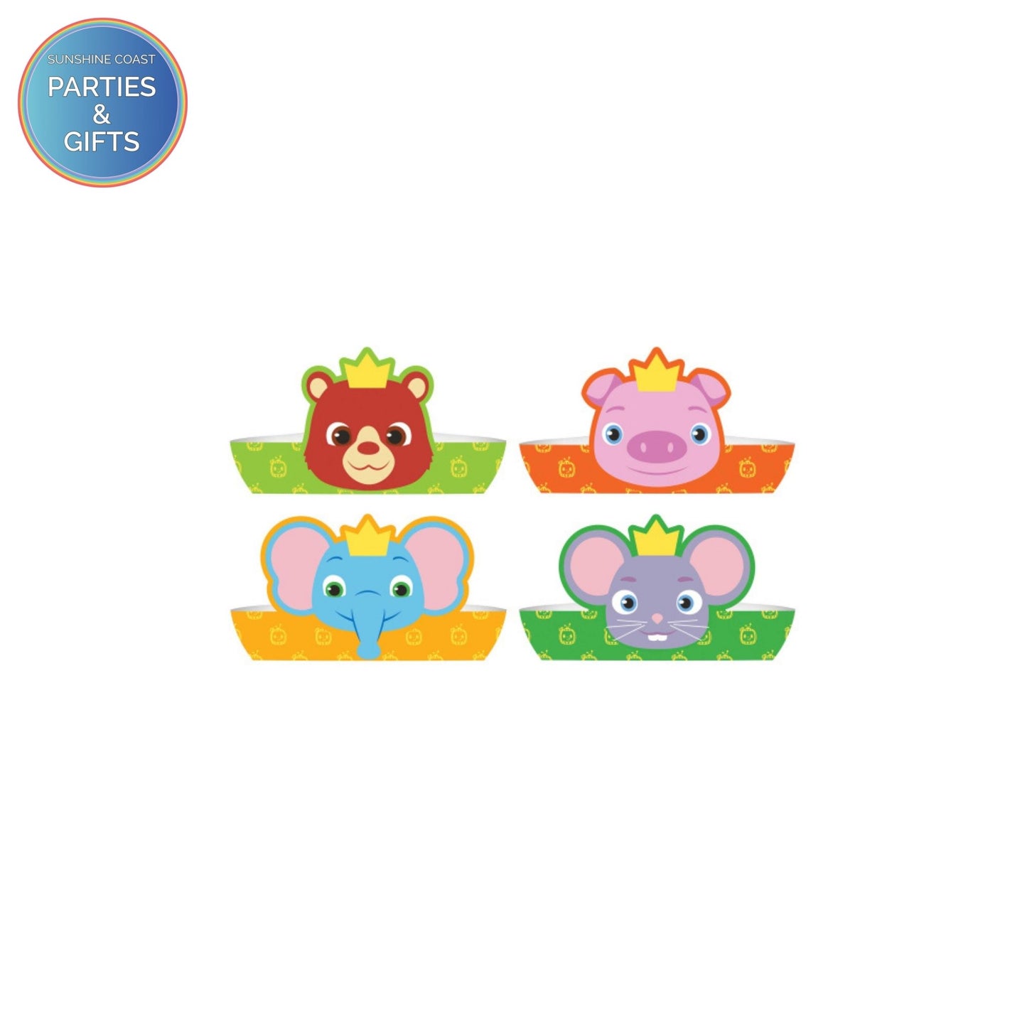 COCOMELON PAPER CROWNS- PACK OF 8