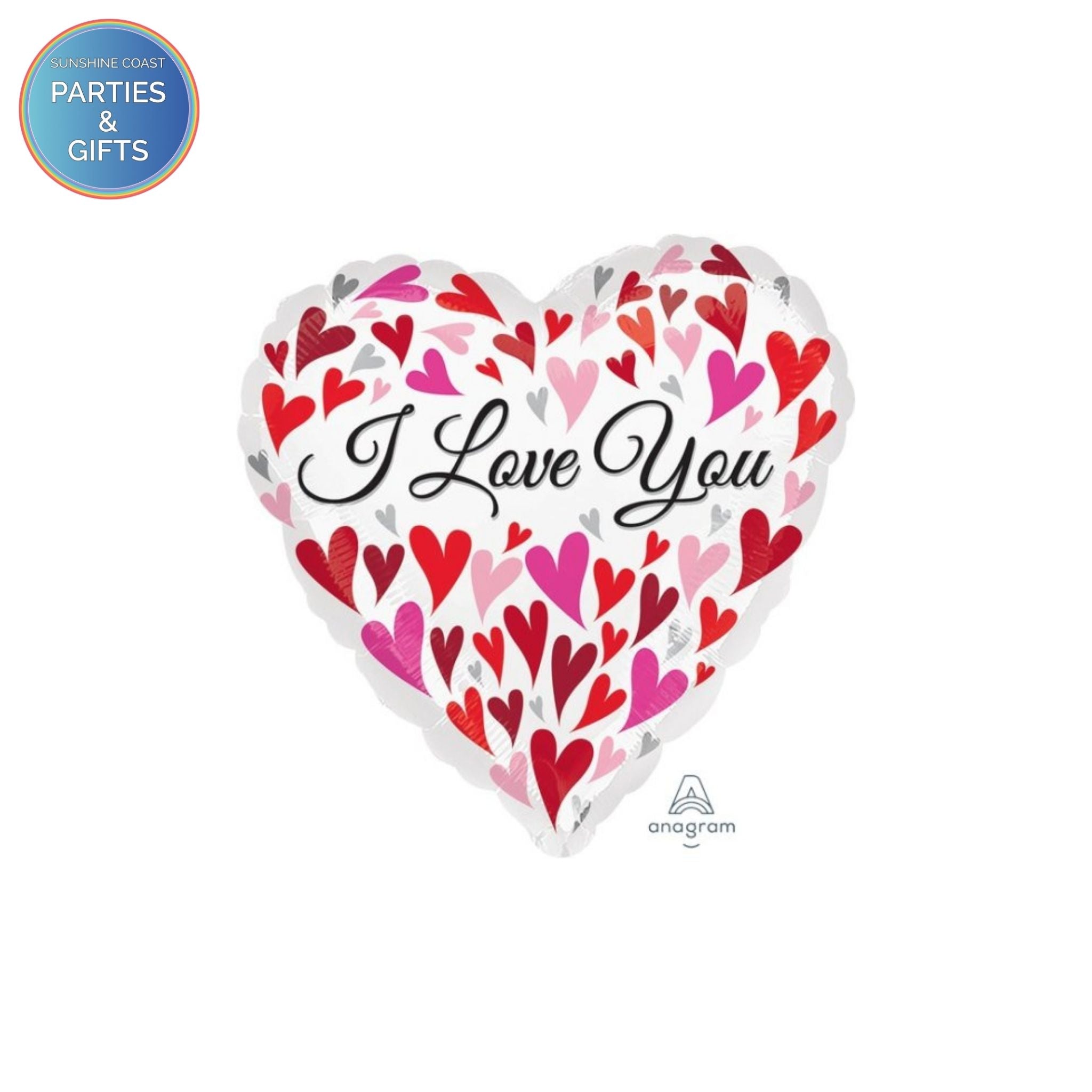 I LOVE YOU HAPPY HEARTS FOIL BALLOON - 45CM – Sunshine Coast Parties ...