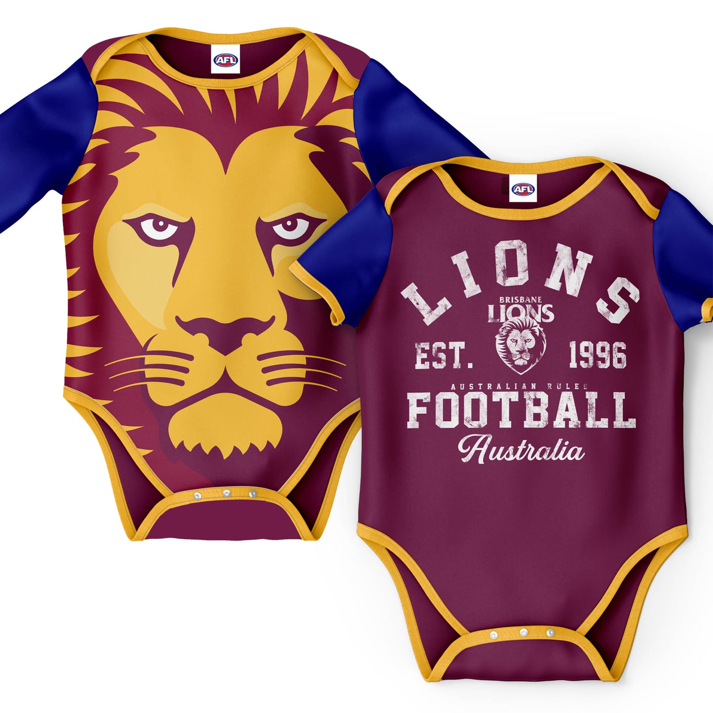 AFL INFANT BODYSUIT 2PC GIFT SET - BRISBANE LIONS
