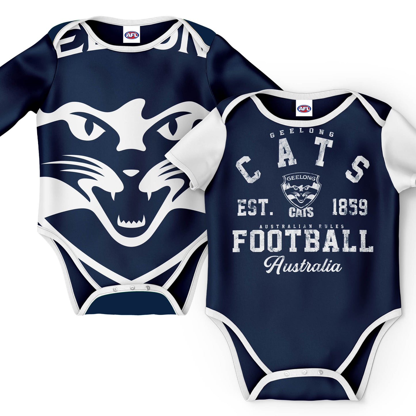 AFL INFANT BODYSUIT 2PC GIFT SET - GEELONG CATS